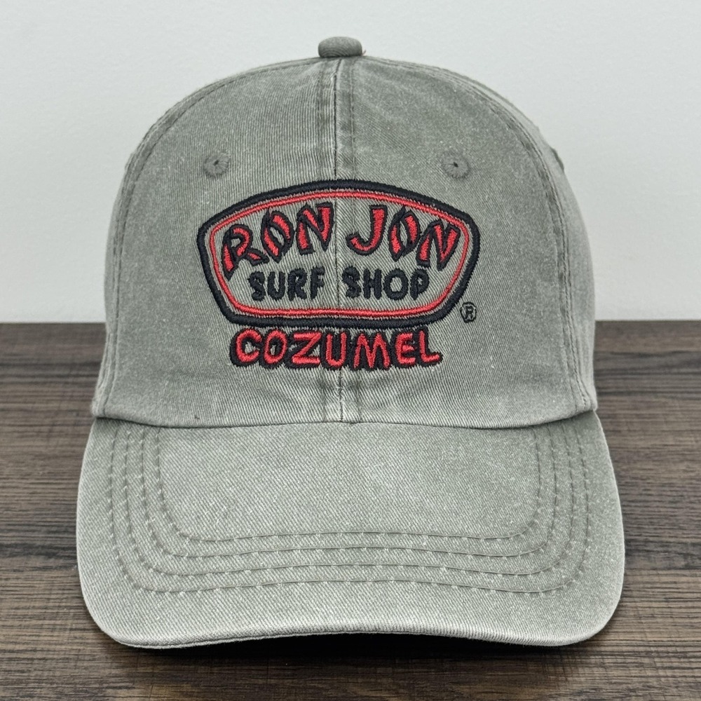 Ron Jon Surf Shop Hat Cap Strap Back One Size Gray Cozumel‎ Embroidered Mens